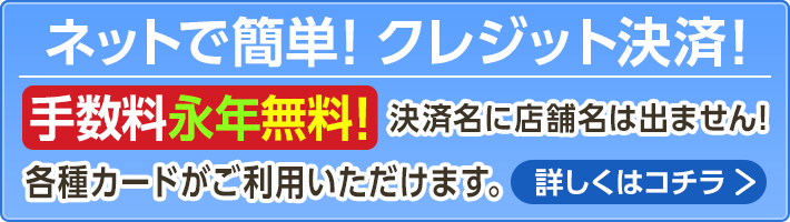 ネットで簡単！クレジット決済-手数料永年無料/決済名に店舗名は出ません！-[VISA/MasterCard/JCB/Diners/AMEX]